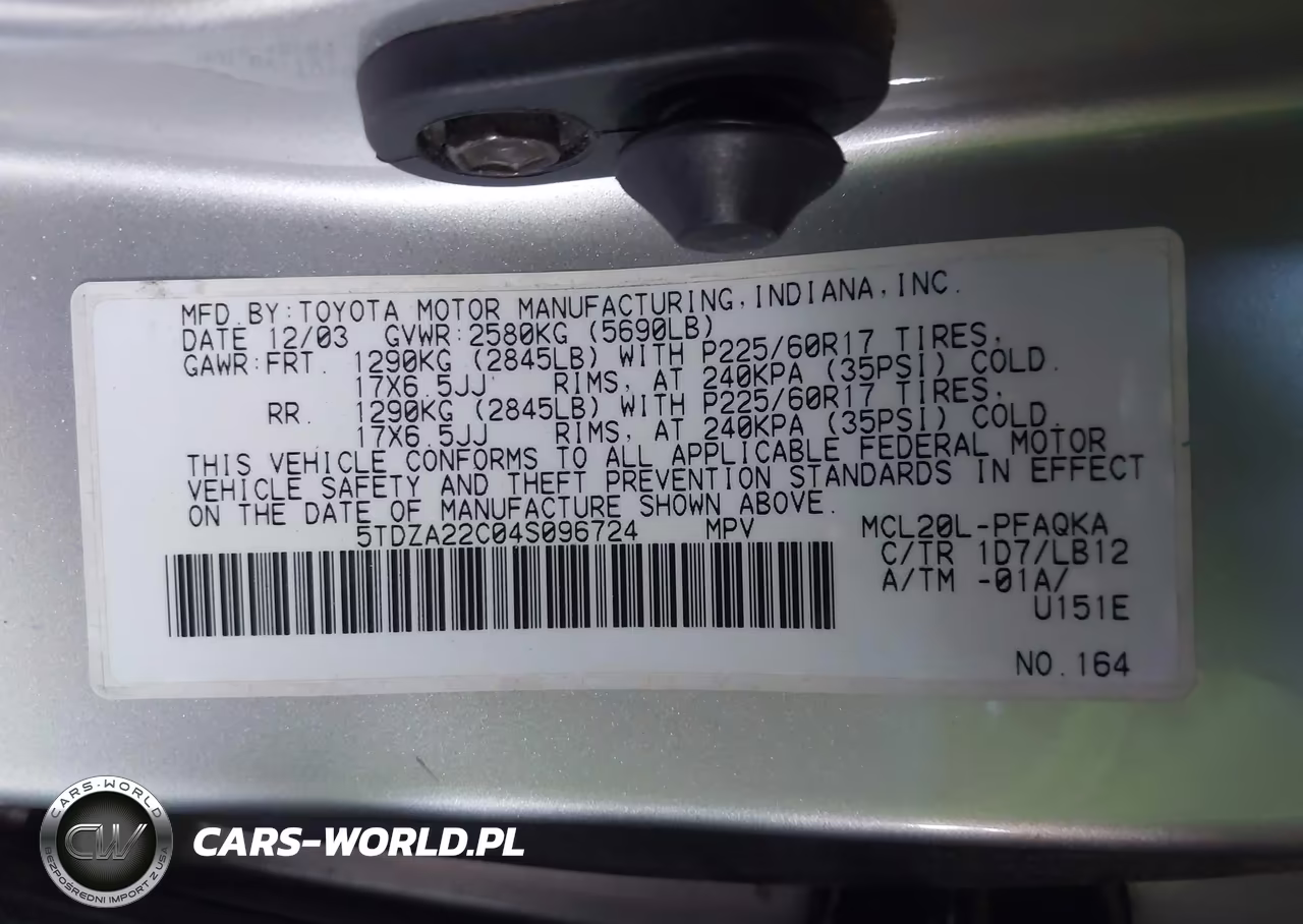 2004 Toyota Sienna Xle VIN:5TDZA22C04S096724 - 9