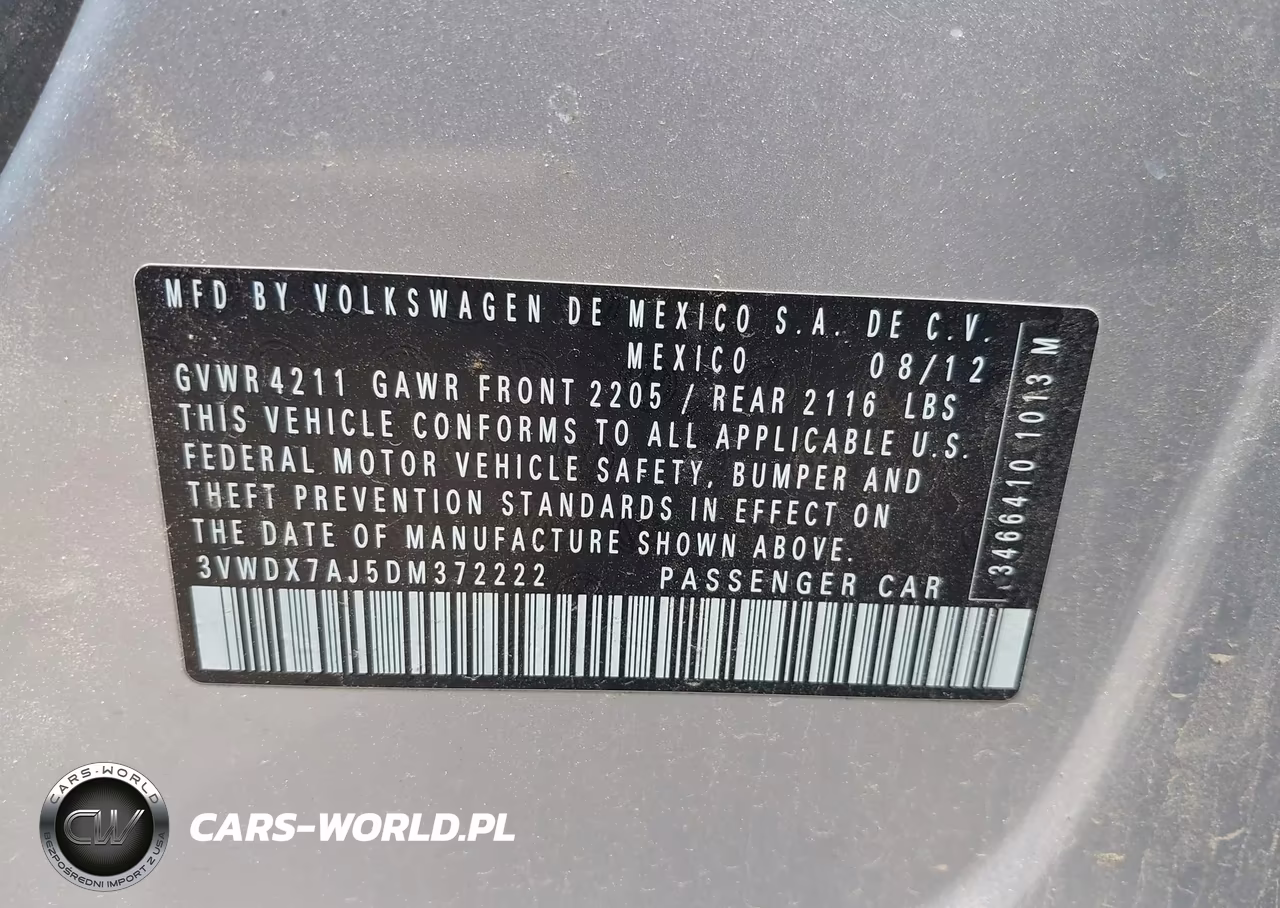2013 Volkswagen Jetta 2.5L Se VIN:3VWDX7AJ5DM372222 - 9