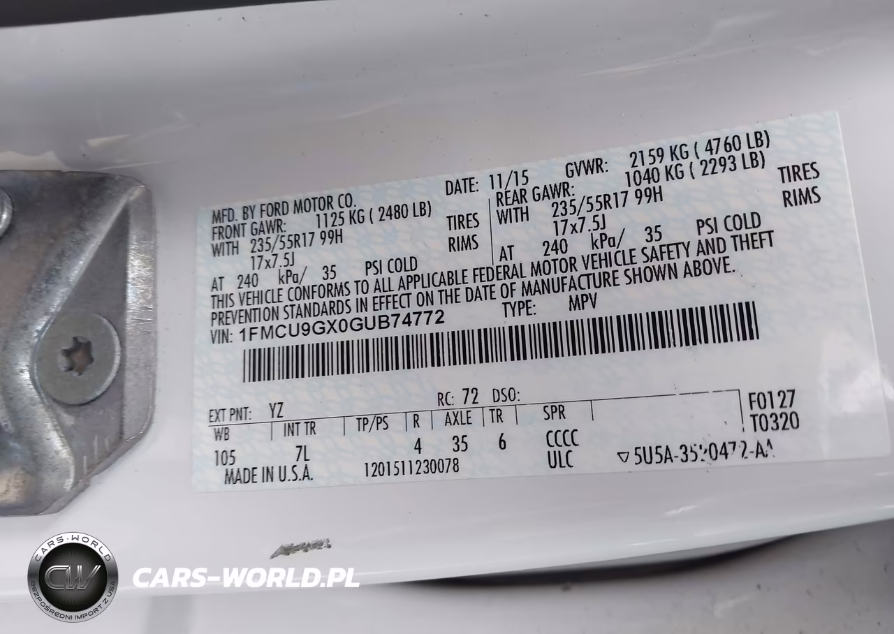 2016 Ford Escape Se VIN:1FMCU9GX0GUB74772 - 9