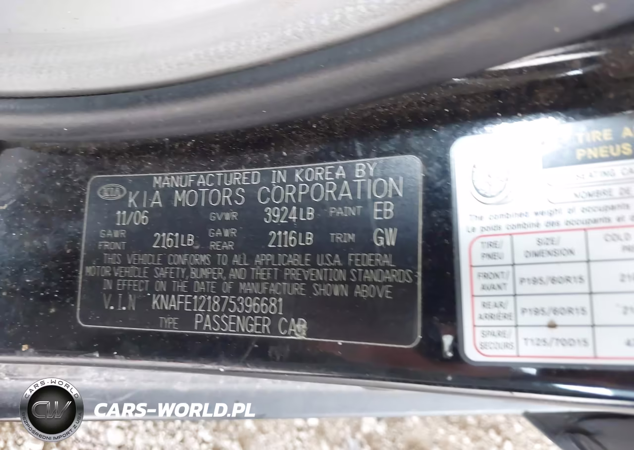 2007 Kia Spectra Ex VIN:KNAFE121875396681 - 9