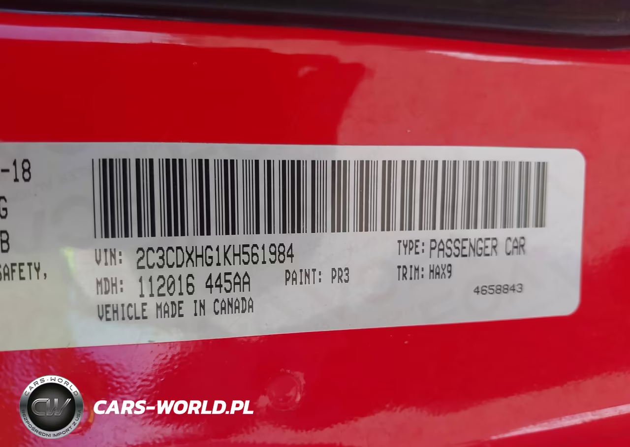 2019 Dodge Charger Gt Rwd VIN:2C3CDXHG1KH561984 - 9