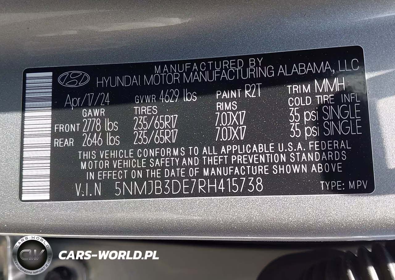 2024 Hyundai Tucson Sel VIN:5NMJB3DE7RH415738 - 9