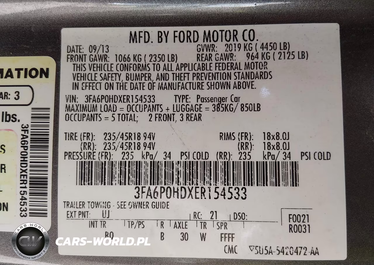 2014 Ford Fusion Se VIN:3FA6P0HDXER154533 - 9