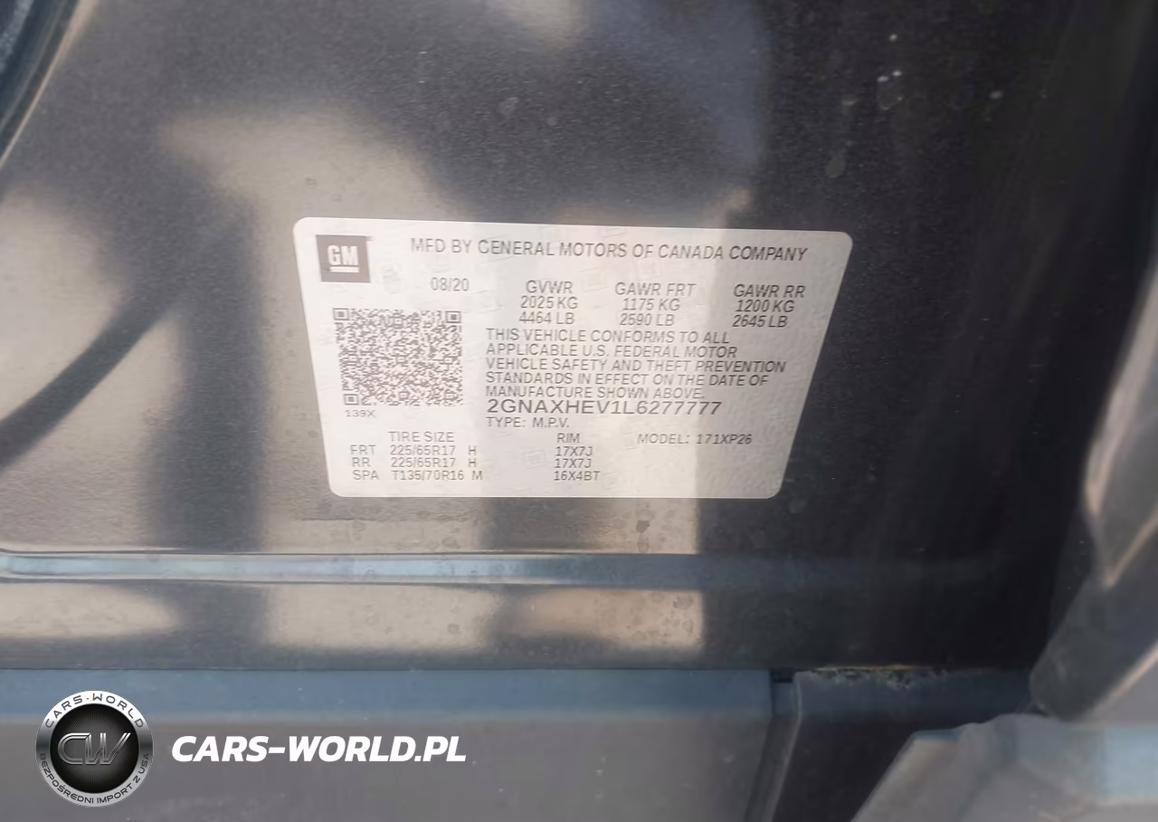 2020 Chevrolet Equinox Fwd Ls VIN:2GNAXHEV1L6277777 - 9