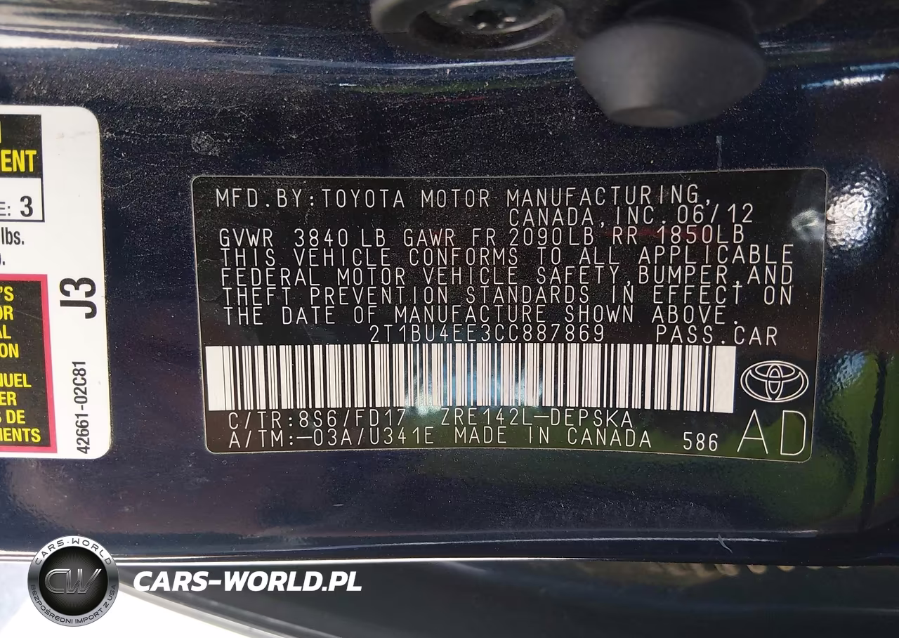 2012 Toyota Corolla S VIN:2T1BU4EE3CC887869 - 9