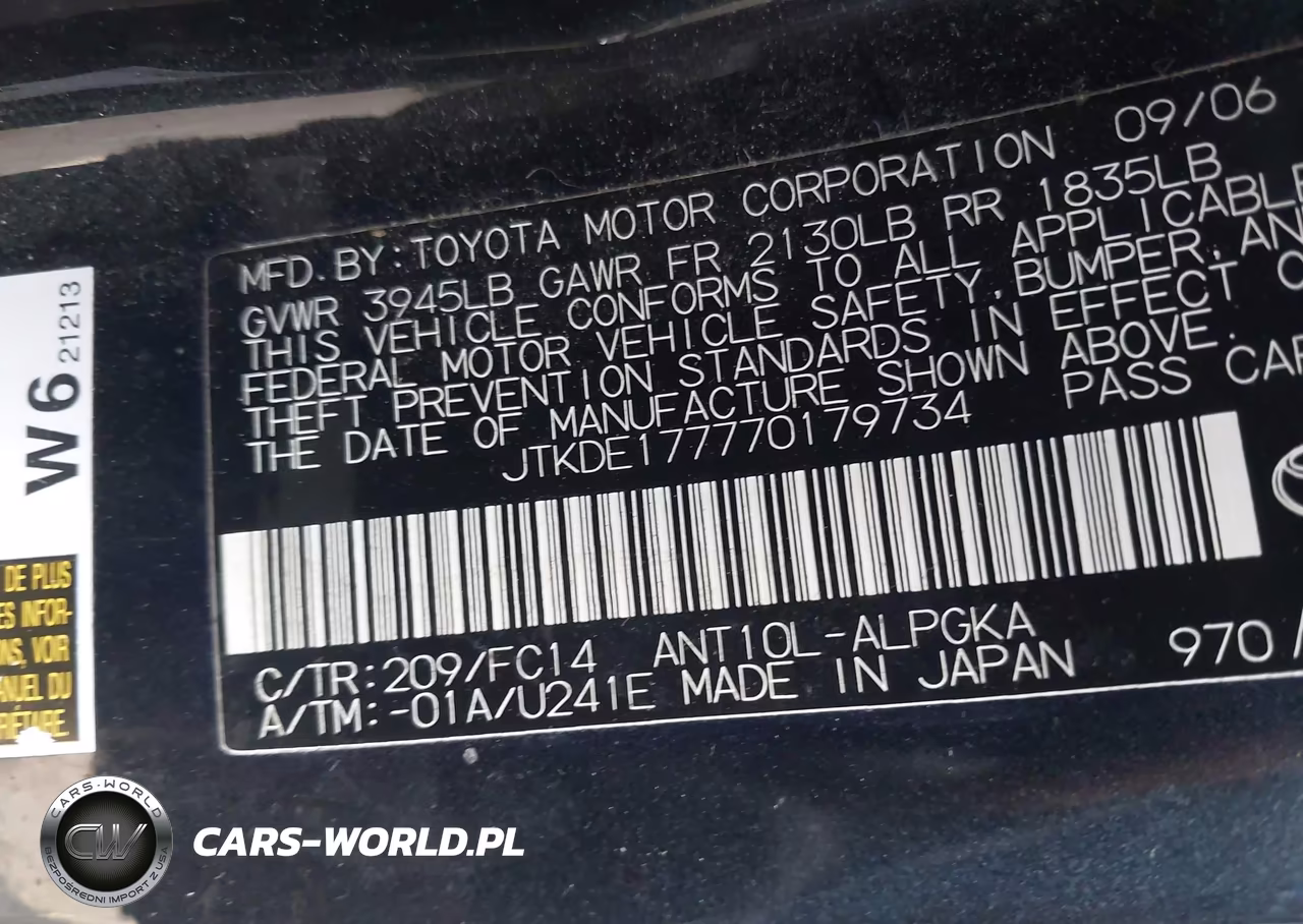 2007 Scion Tc VIN:JTKDE177770179734 - 9