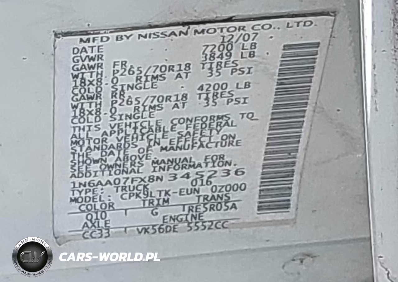 2008 Nissan Titan Le-Se-Xe VIN:1N6AA07FX8N345236 - 9