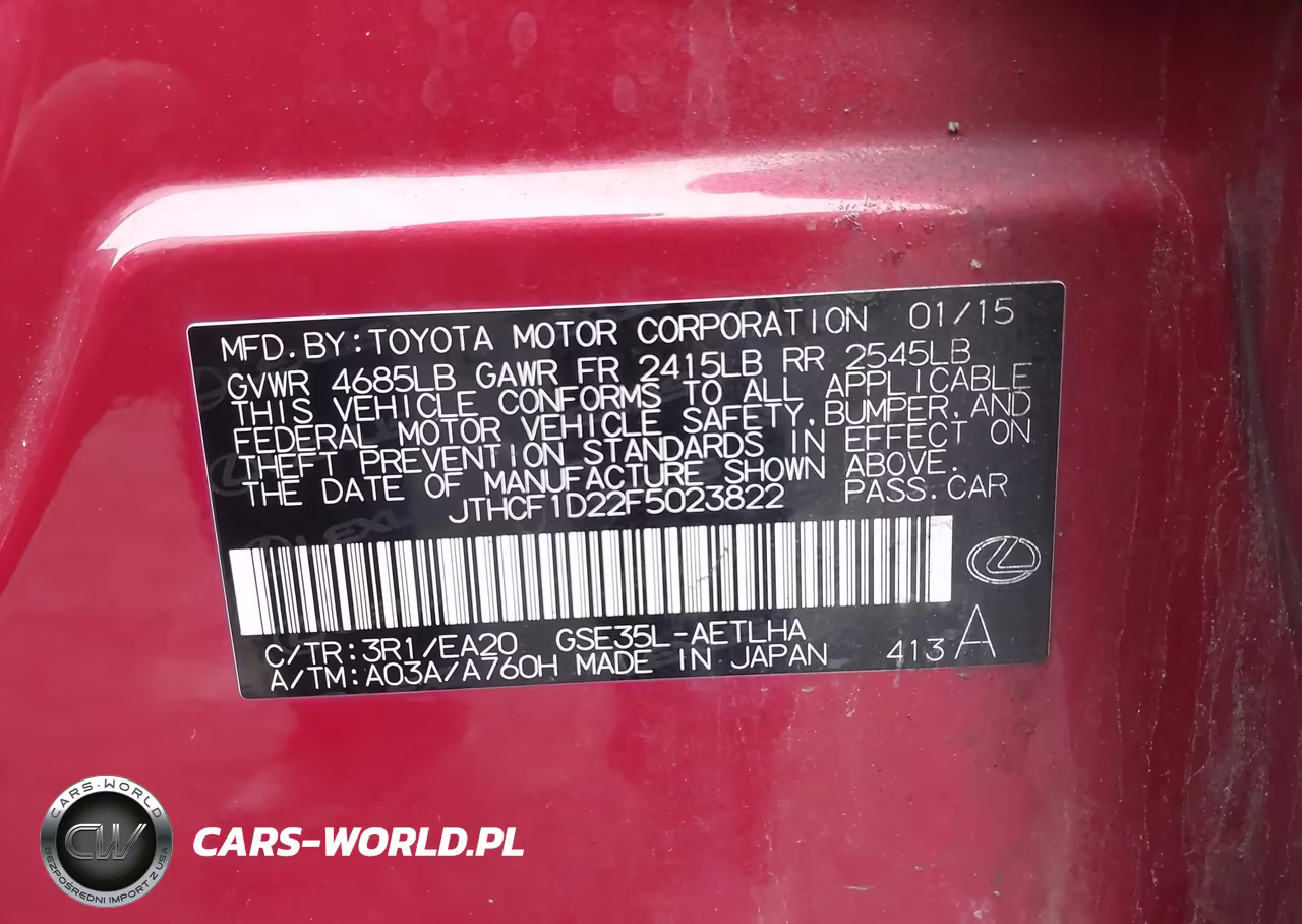 2015 Lexus Is 250 VIN:JTHCF1D22F5023822 - 9