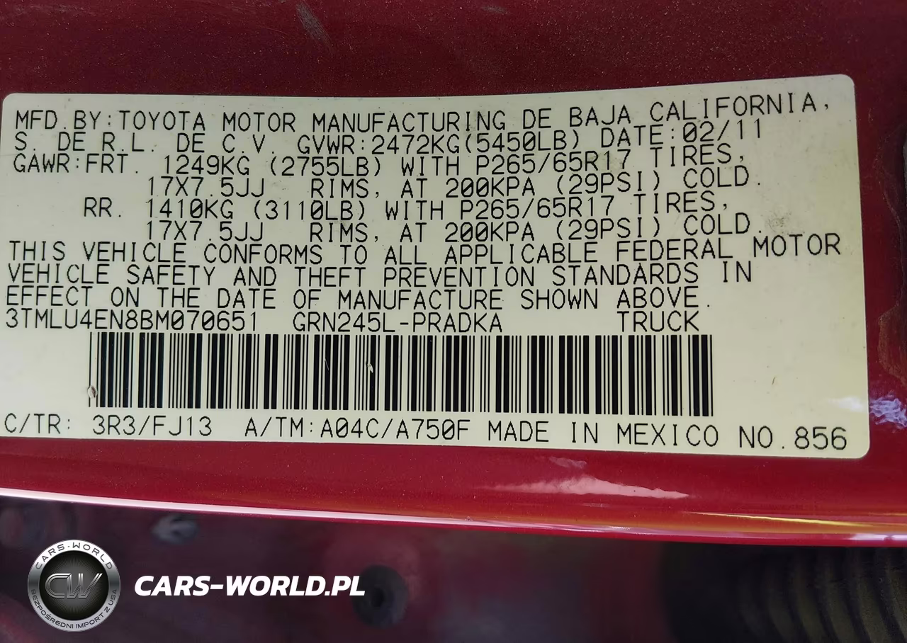 2011 Toyota Tacoma Base V6 VIN:3TMLU4EN8BM070651 - 9