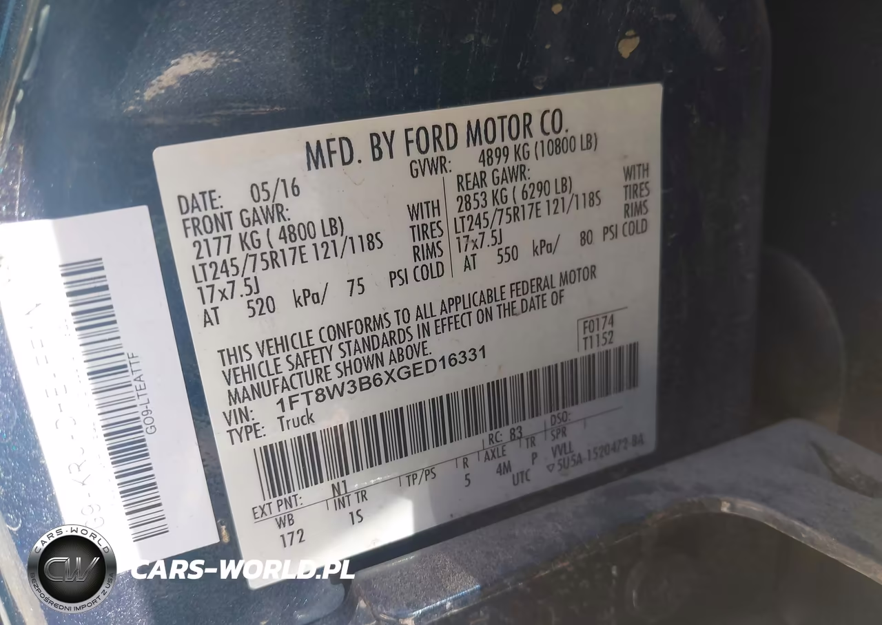 2016 Ford F-350 Xl VIN:1FT8W3B6XGED16331 - 9