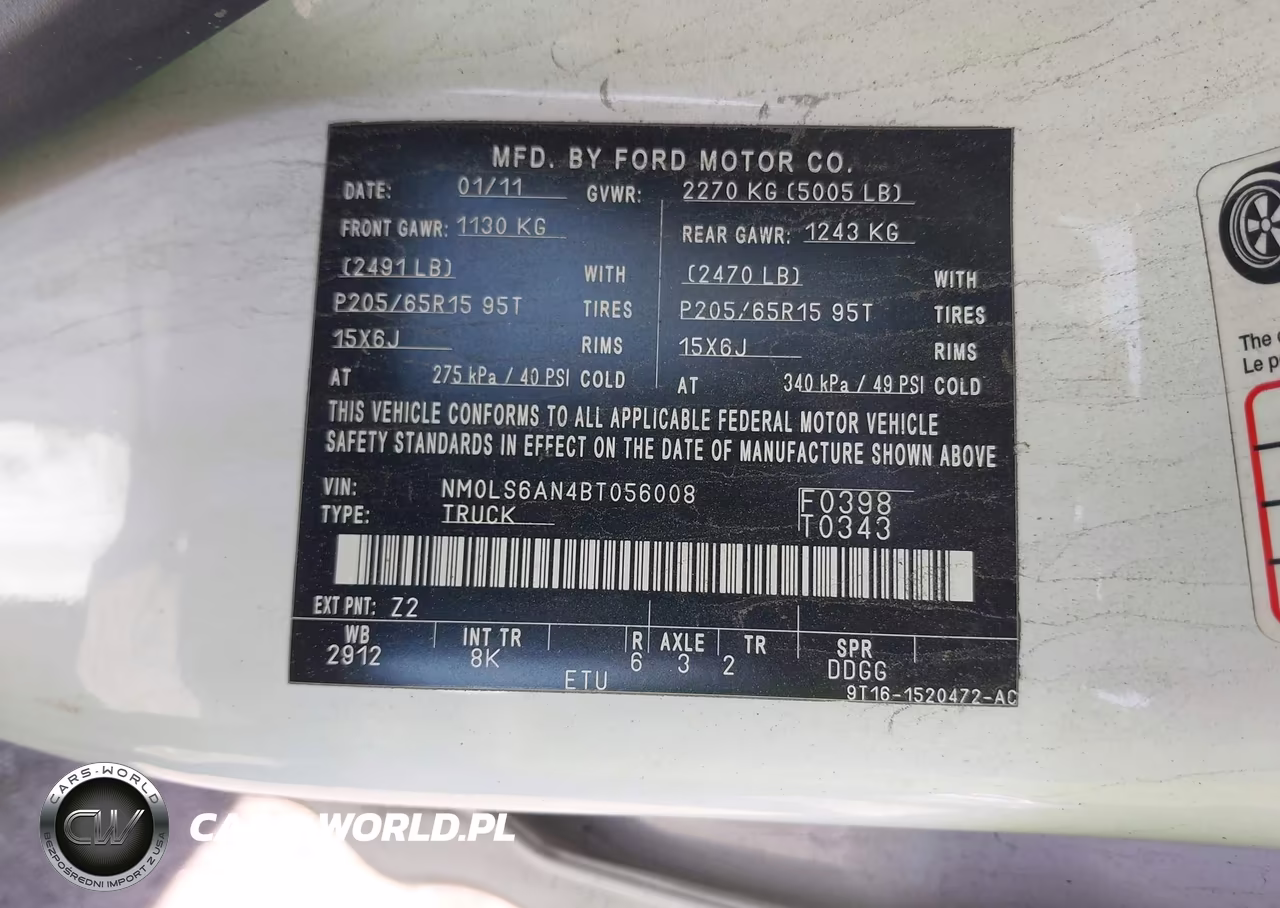2011 Ford Transit Connect Xl VIN:NM0LS6AN4BT056008 - 9