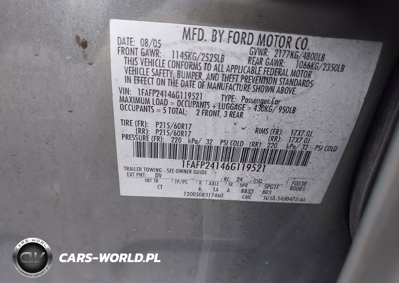 2006 Ford Five Hundred Sel VIN:1FAFP24146G119521 - 9