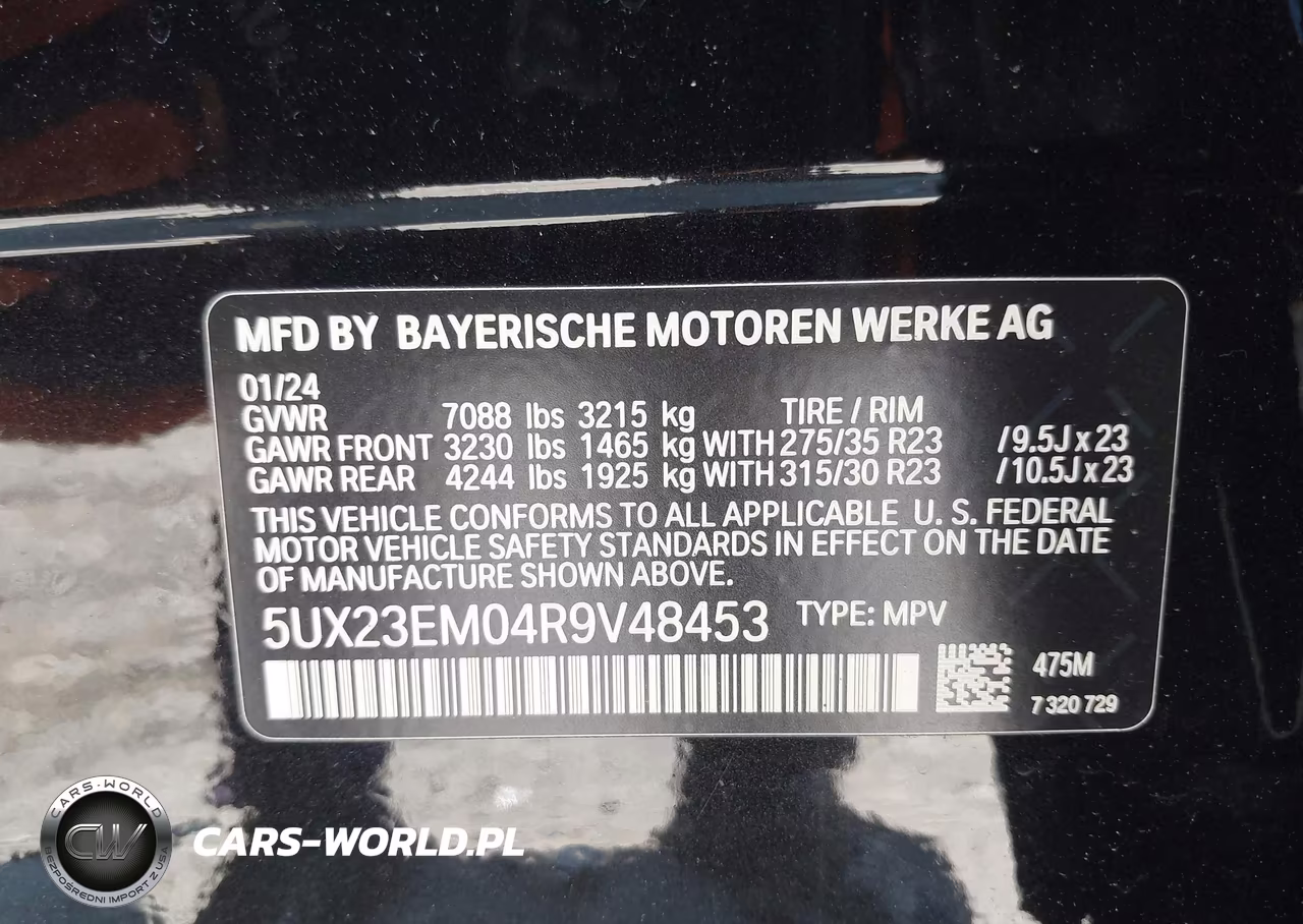 2024 BMW X7 xDrive40I VIN:5UX23EM04R9V48453 - 9