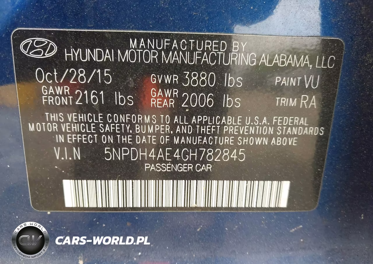 2016 Hyundai Elantra Se VIN:5NPDH4AE4GH782845 - 9