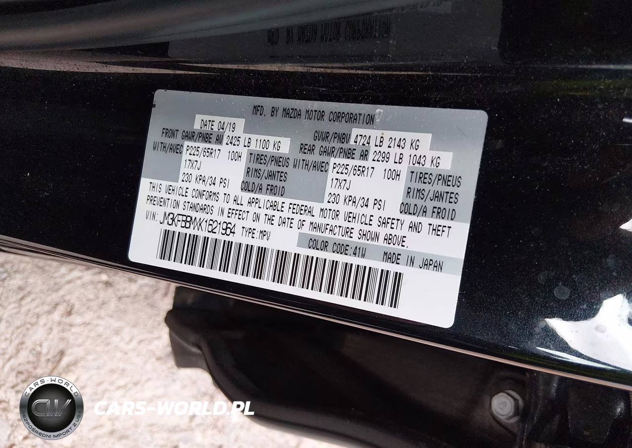 2019 Mazda Cx-5 Sport VIN:JM3KFBBMXK1621964 - 9