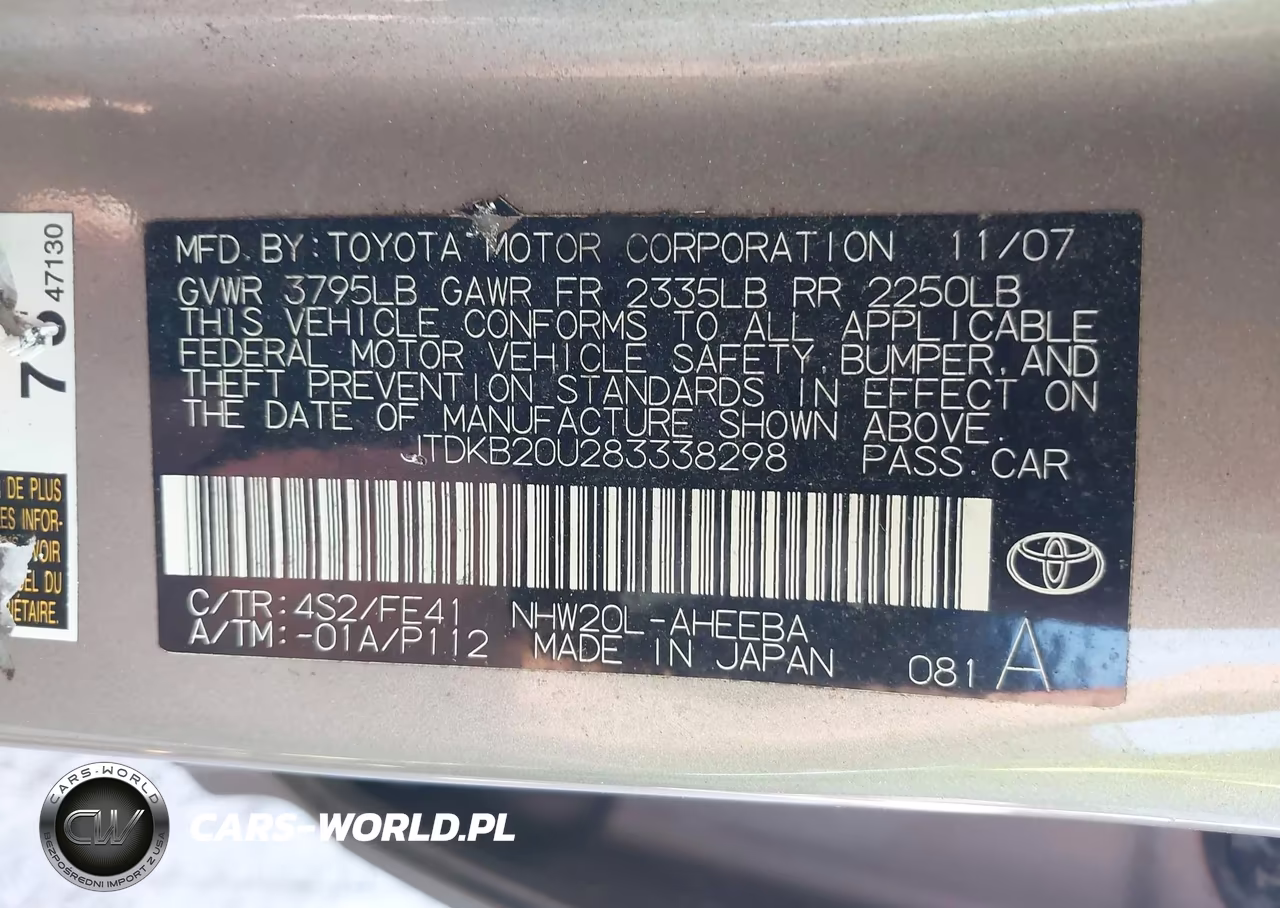 2008 Toyota Prius VIN:JTDKB20U283338298 - 9