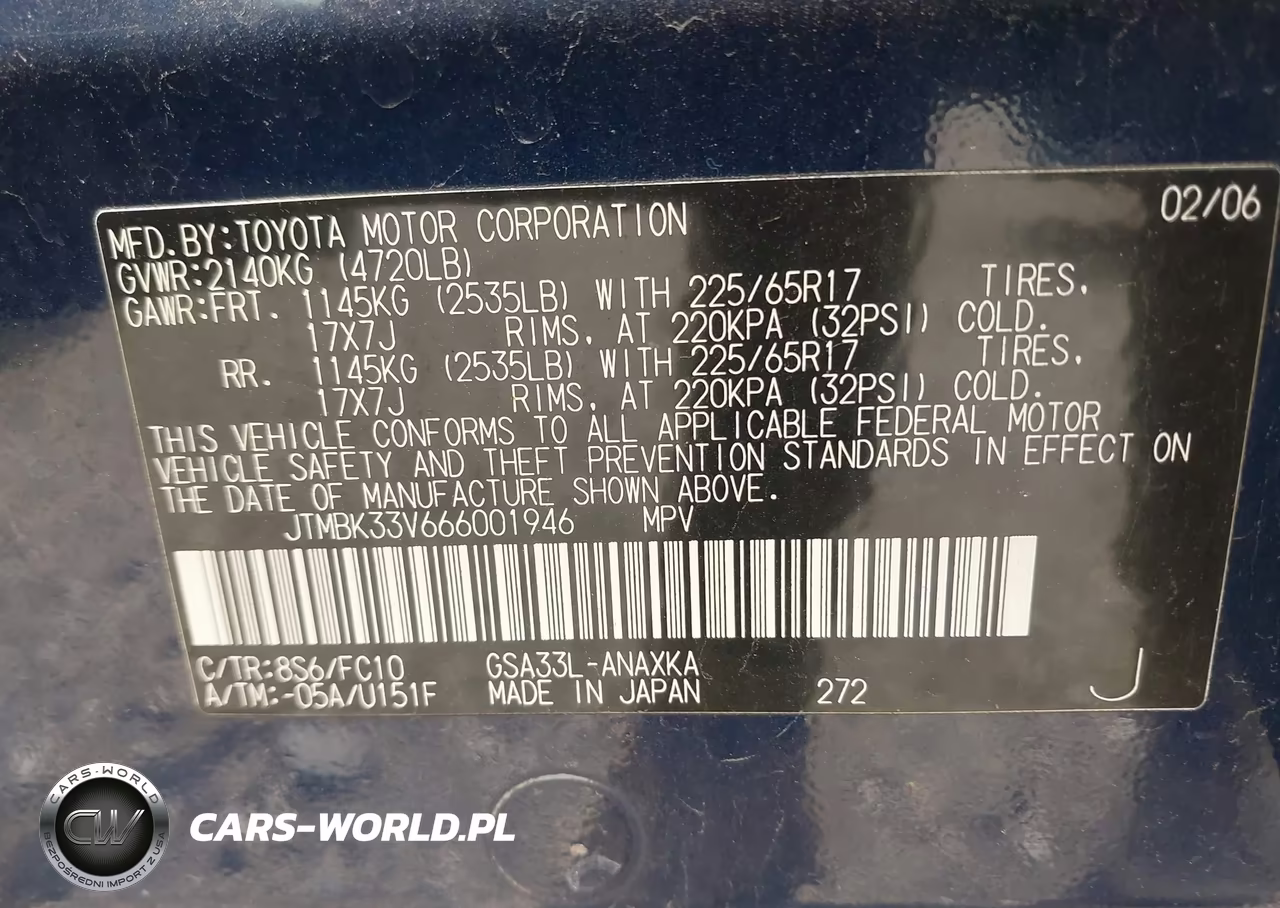2006 Toyota Rav4 Base V6 VIN:JTMBK33V666001946 - 9