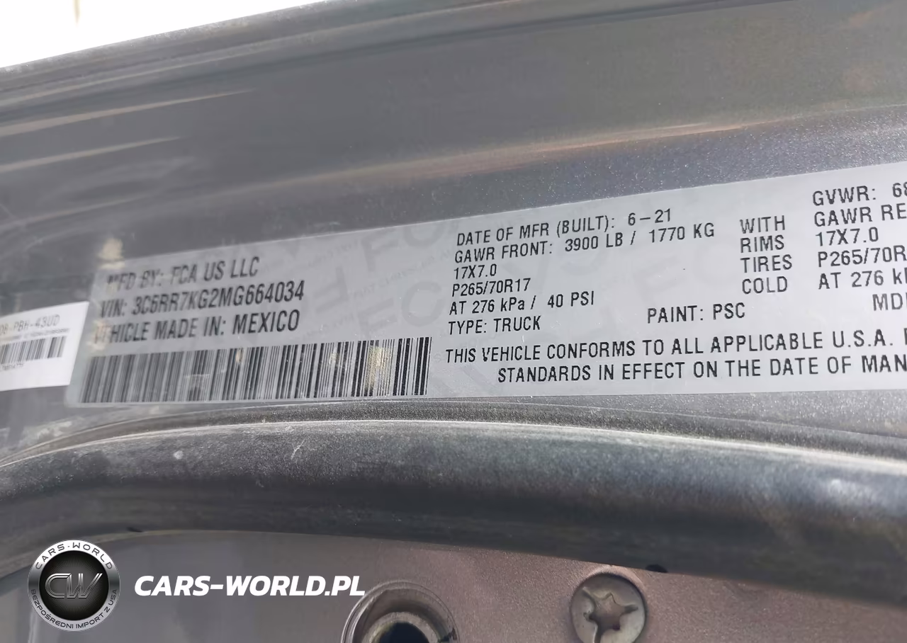 2021 Ram 1500 Classic Tradesman 4X4 5'7 Box VIN:3C6RR7KG2MG664034 - 9