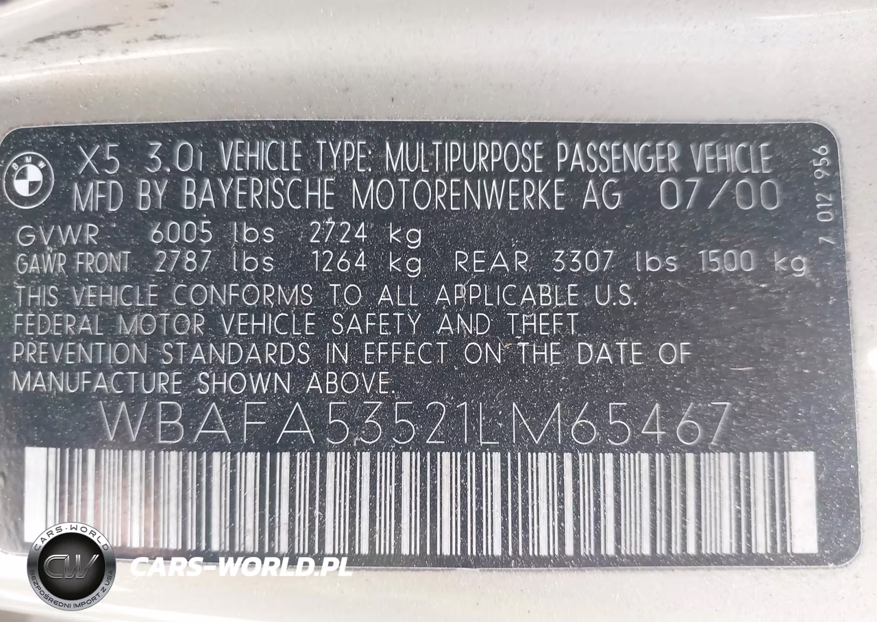 2001 BMW X5 3.0 VIN:WBAFA53521LM65467 - 9