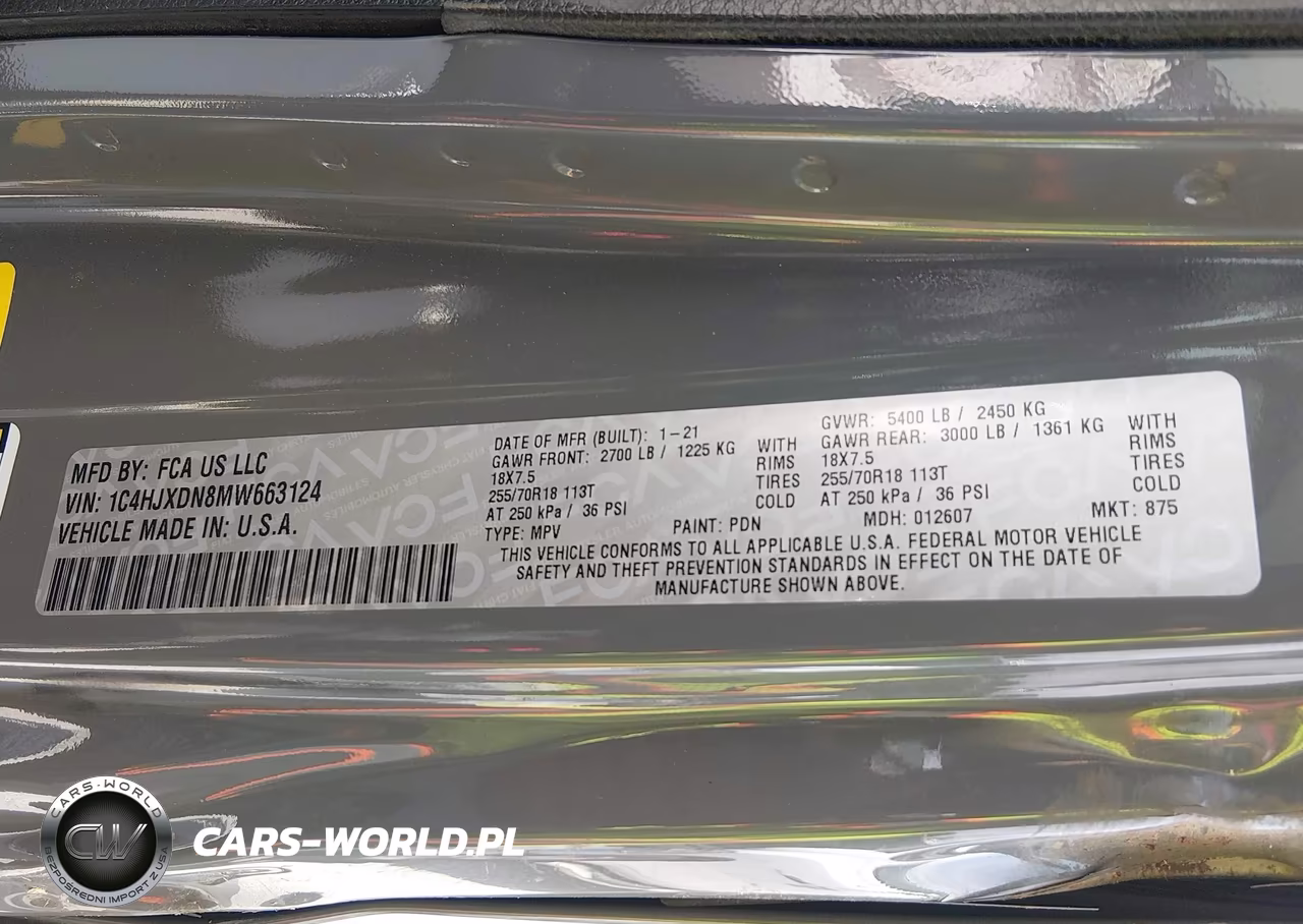 2021 Jeep Wrangler Unlimited Sport Altitude 4X4 VIN:1C4HJXDN8MW663124 - 9