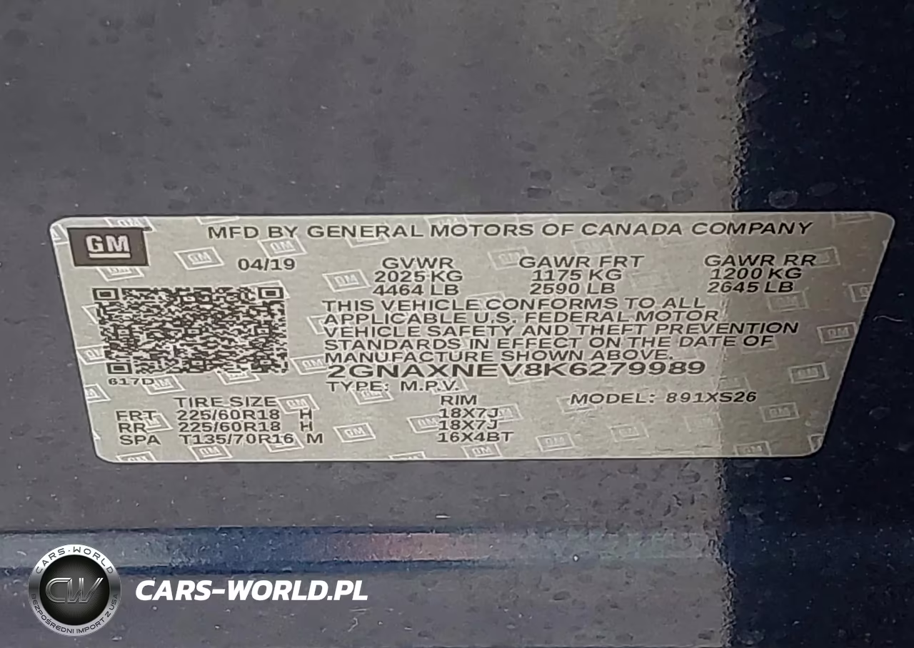 2019 Chevrolet Equinox Premier VIN:2GNAXNEV8K6279989 - 9