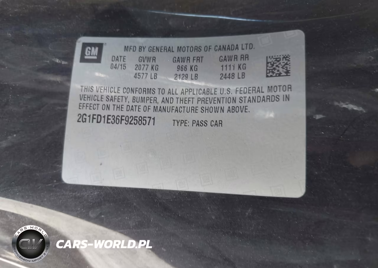 2015 Chevrolet Camaro 1Lt VIN:2G1FD1E36F9258571 - 9