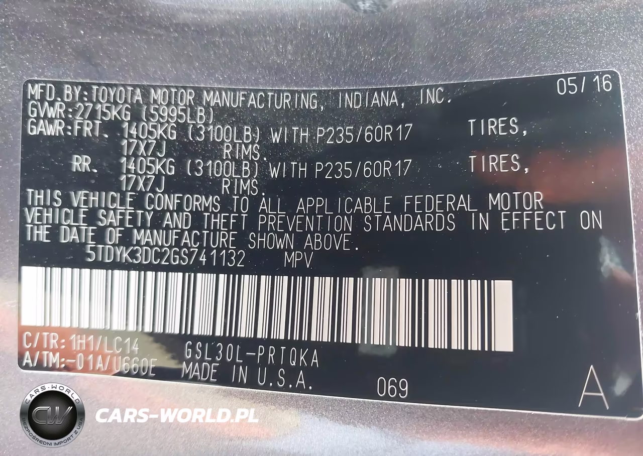 2016 Toyota Sienna Xle Premium 8 Passenger VIN:5TDYK3DC2GS741132 - 9