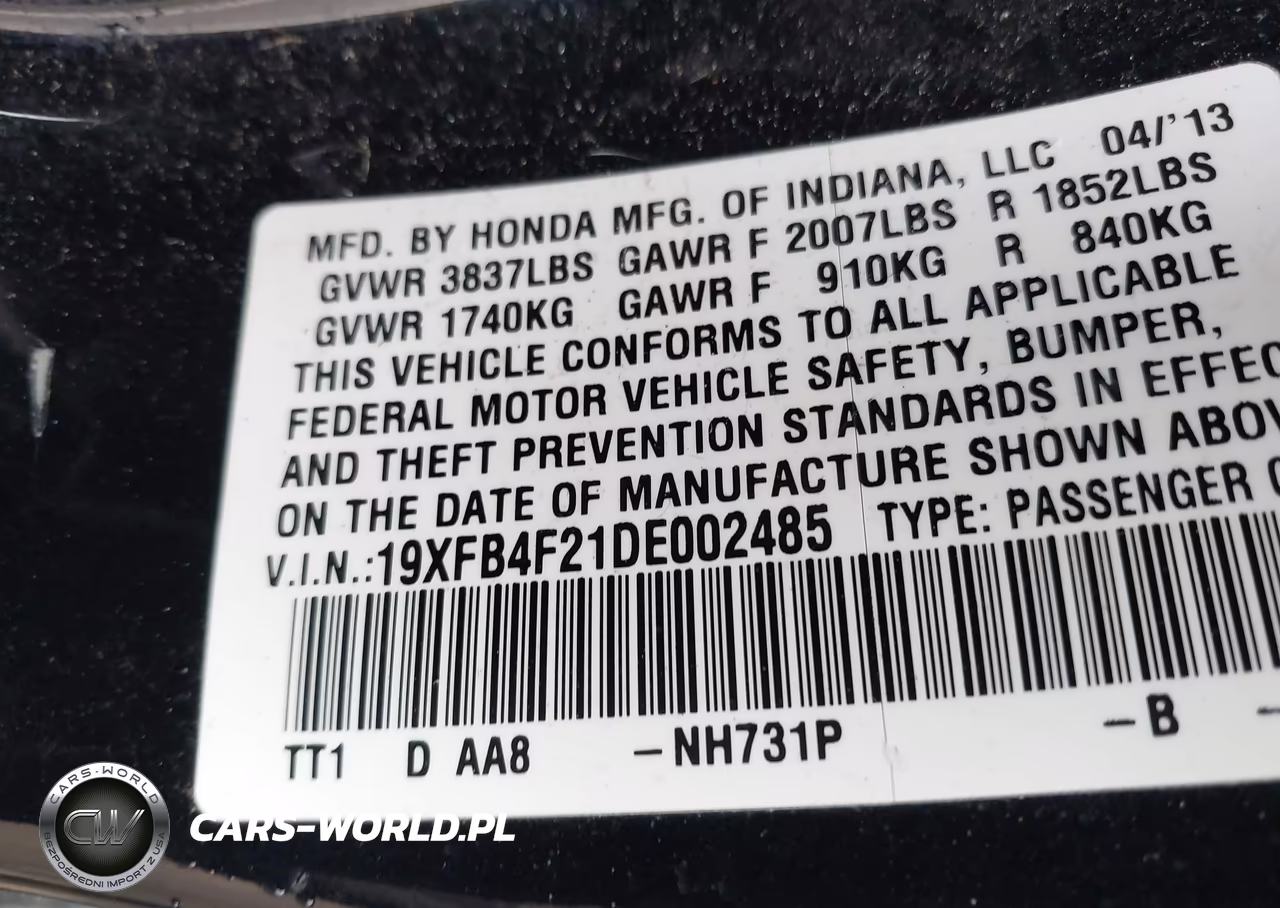2013 Honda Civic Hybrid VIN:19XFB4F21DE002485 - 9