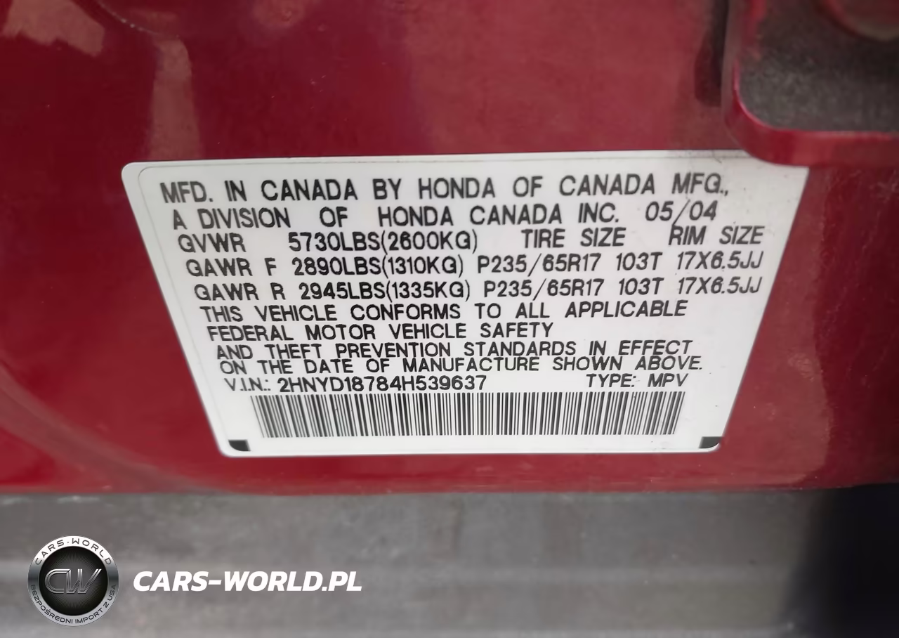 2004 Acura Mdx VIN:2HNYD18784H539637 - 9