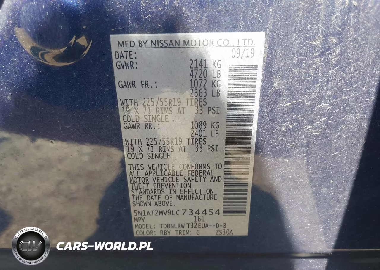 2020 Nissan Rogue Sl Intelligent Awd VIN:5N1AT2MV9LC734454 - 9