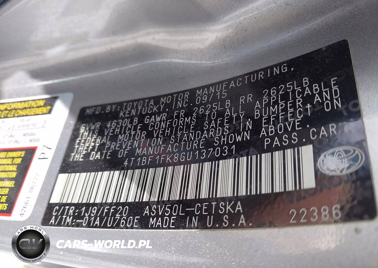 2016 Toyota Camry Se VIN:4T1BF1FK8GU137031 - 9