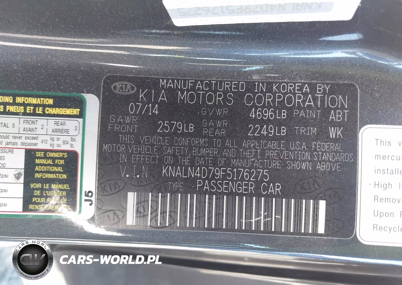 2015 Kia Cadenza Premium VIN:KNALN4D79F5176275 - 9