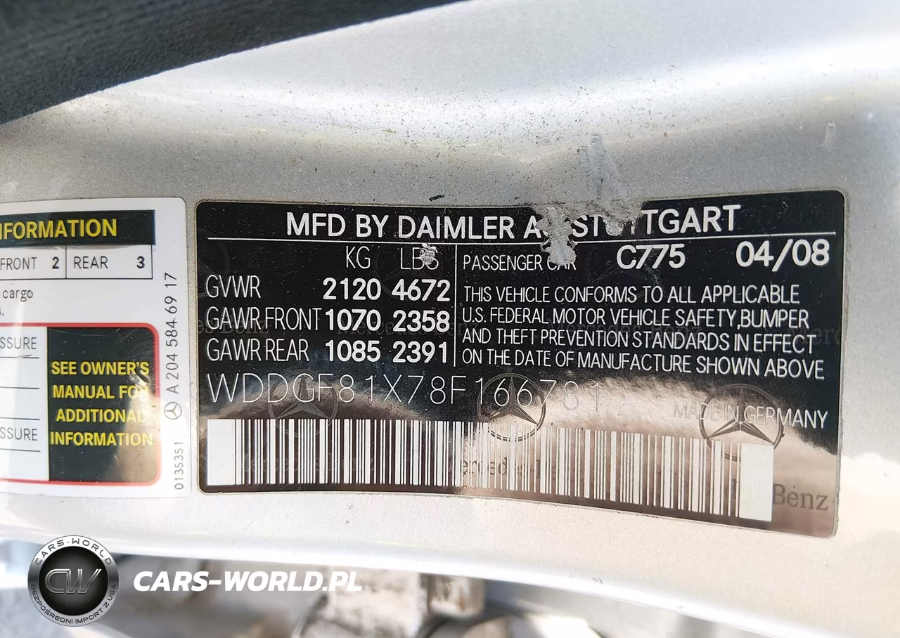 2008 Mercedes-Benz C 300 Luxury 4Matic-Sport 4Matic VIN:WDDGF81X78F166781 - 9