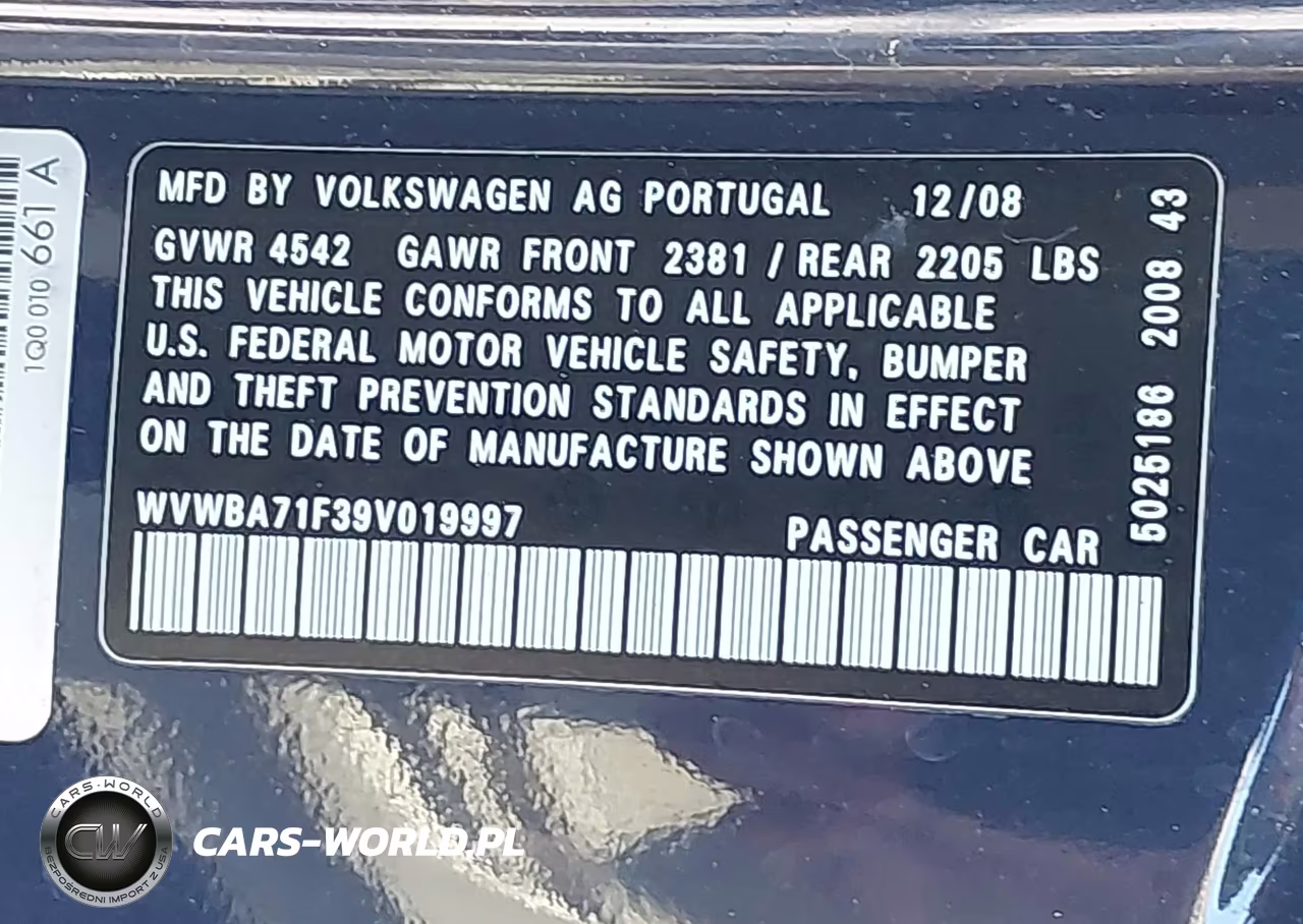 2009 Volkswagen Eos Komfort VIN:WVWBA71F39V019997 - 9