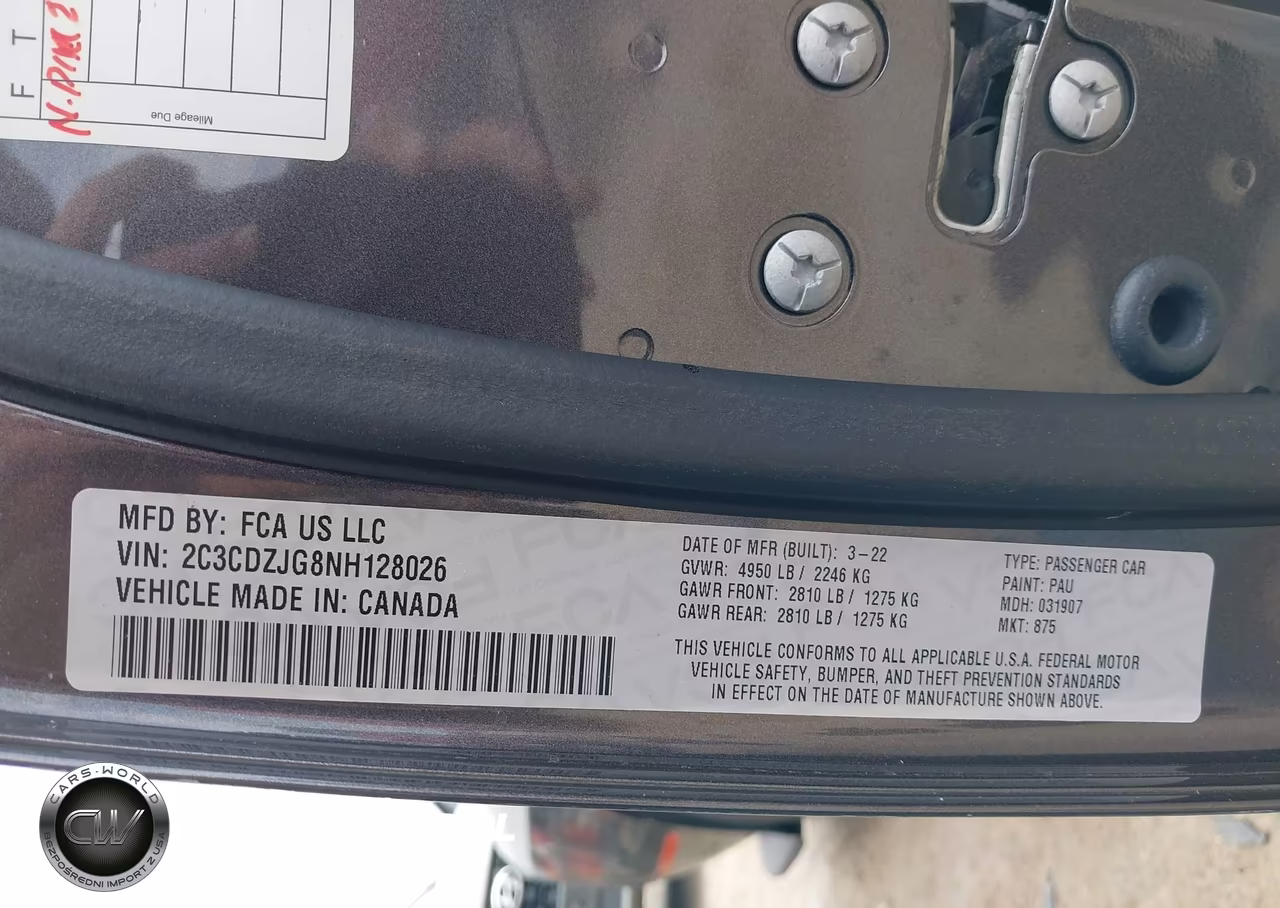 2022 Dodge Challenger Gt VIN:2C3CDZJG8NH128026 - 9