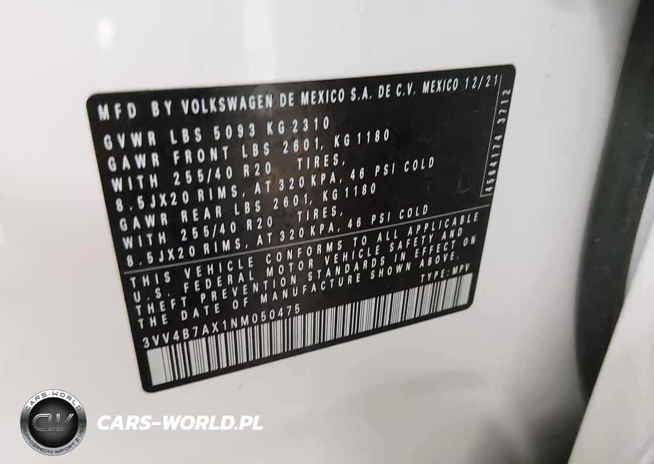 2022 Volkswagen Tiguan 2.0T Sel R-Line VIN:3VV4B7AX1NM050475 - 9