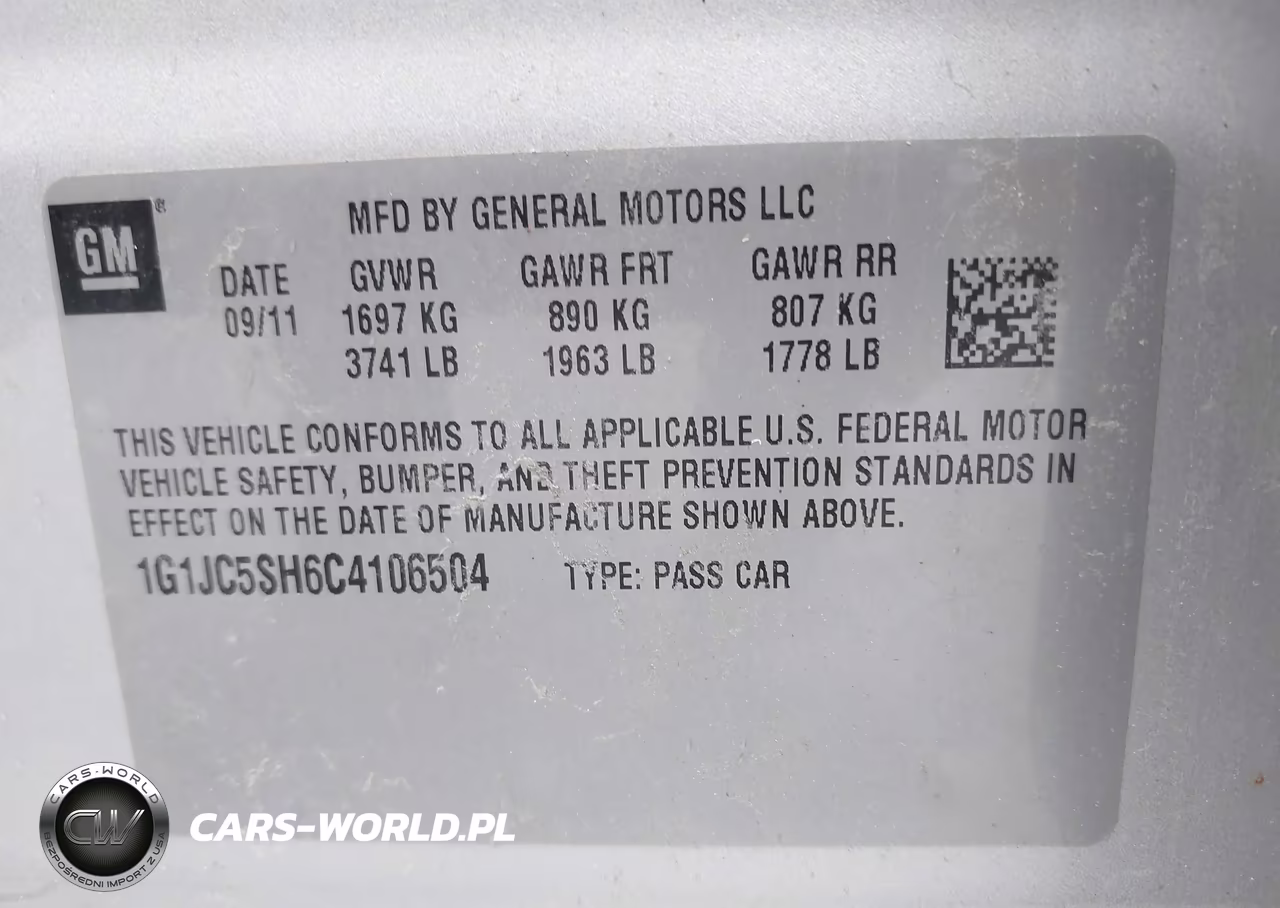 2012 Chevrolet Sonic 2Lt VIN:1G1JC5SH6C4106504 - 9