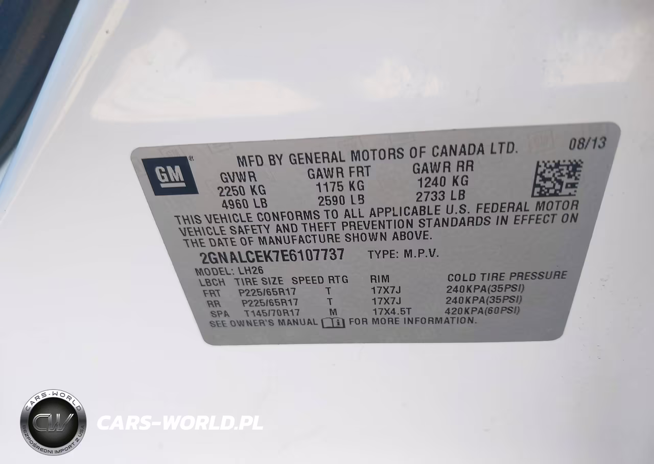 2014 Chevrolet Equinox 2Lt VIN:2GNALCEK7E6107737 - 9