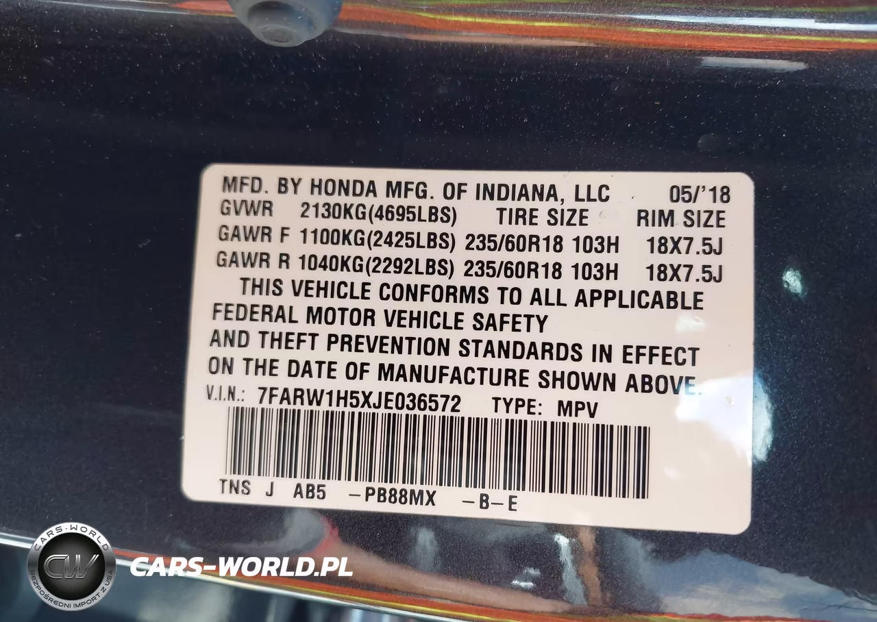 2018 Honda Cr-V Ex VIN:7FARW1H5XJE036572 - 9