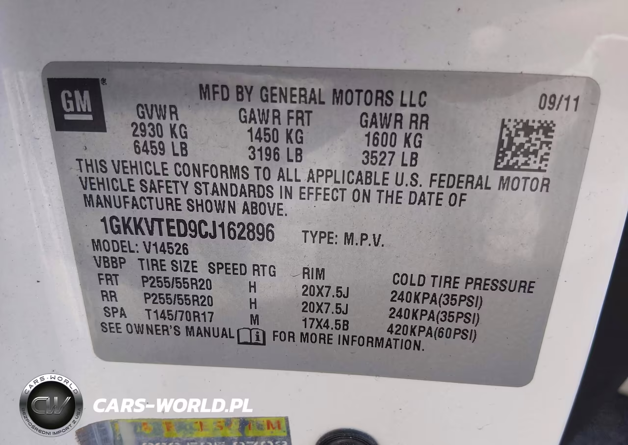 2012 GMC Acadia Denali VIN:1GKKVTED9CJ162896 - 9