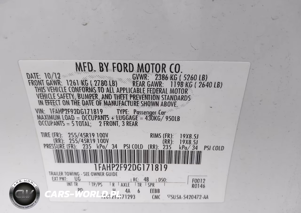 2013 Ford Taurus Limited VIN:1FAHP2F92DG171819 - 9