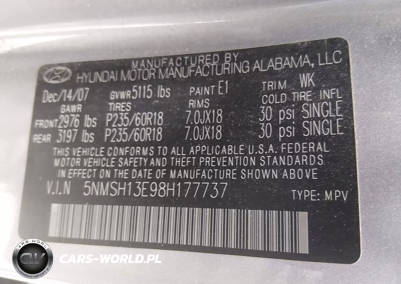 2008 Hyundai Santa Fe Limited-Se VIN:5NMSH13E98H177737 - 9