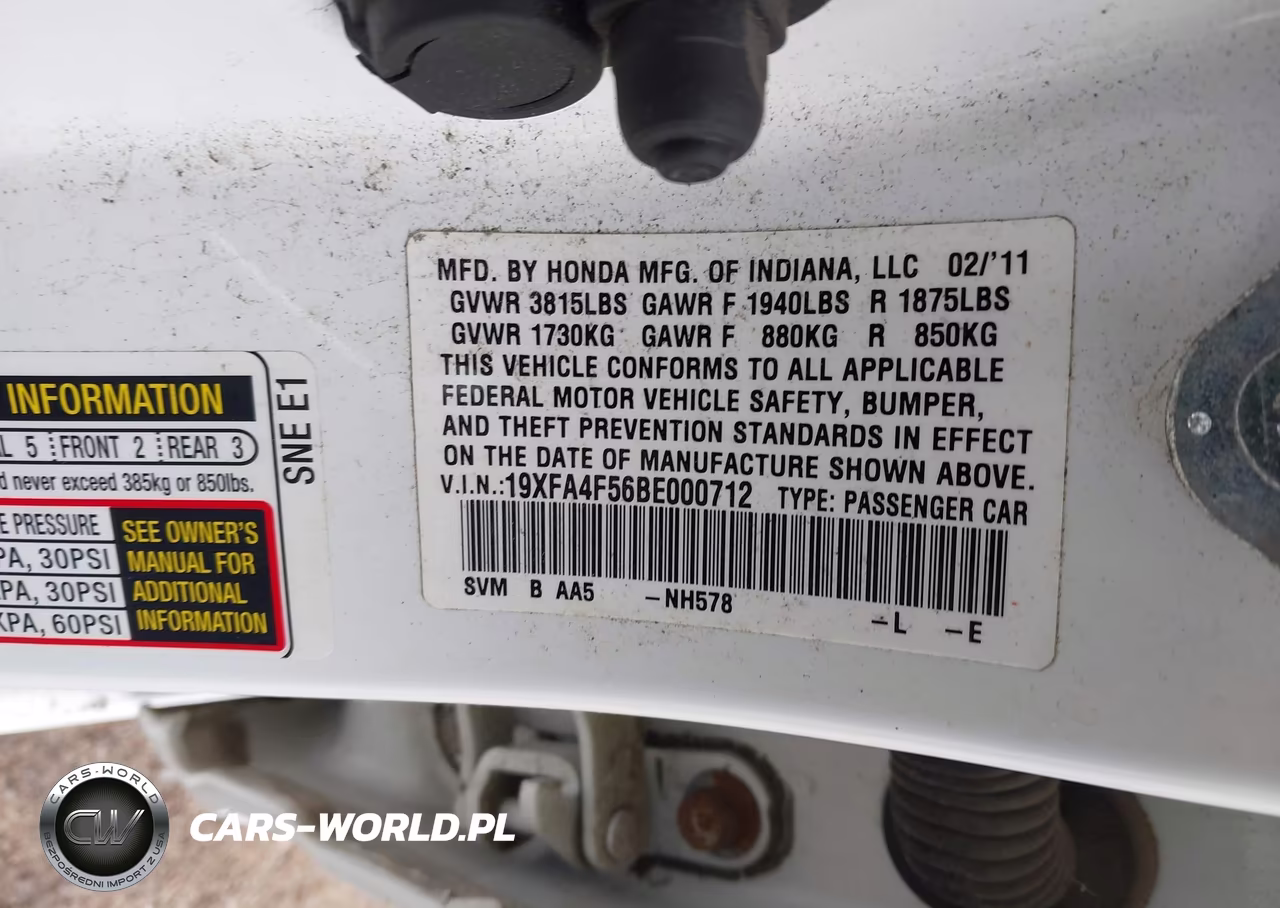 2011 Honda Civic Gx VIN:19XFA4F56BE000712 - 9