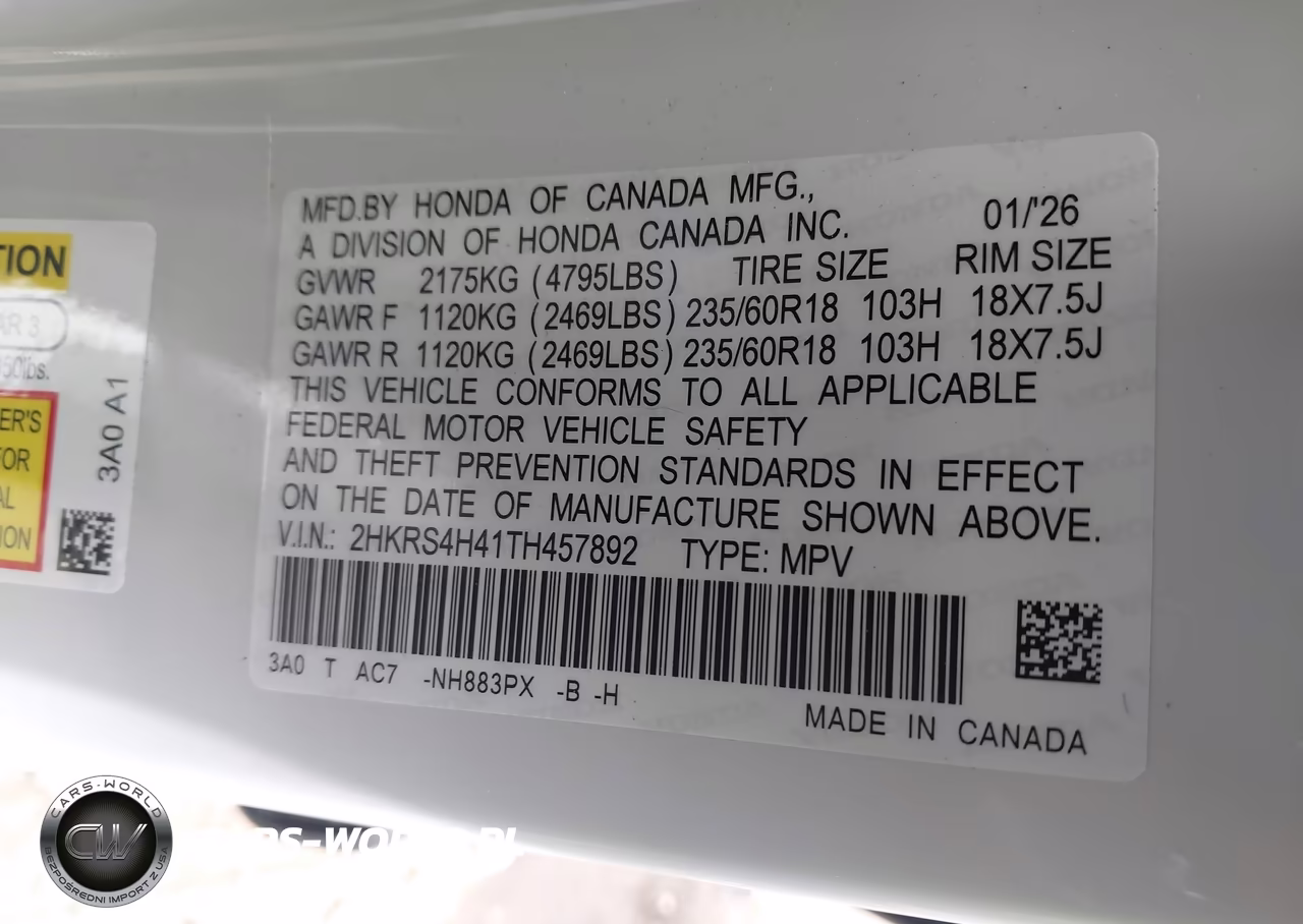 2026 Honda Cr-V Ex Awd VIN:2HKRS4H41TH457892 - 9