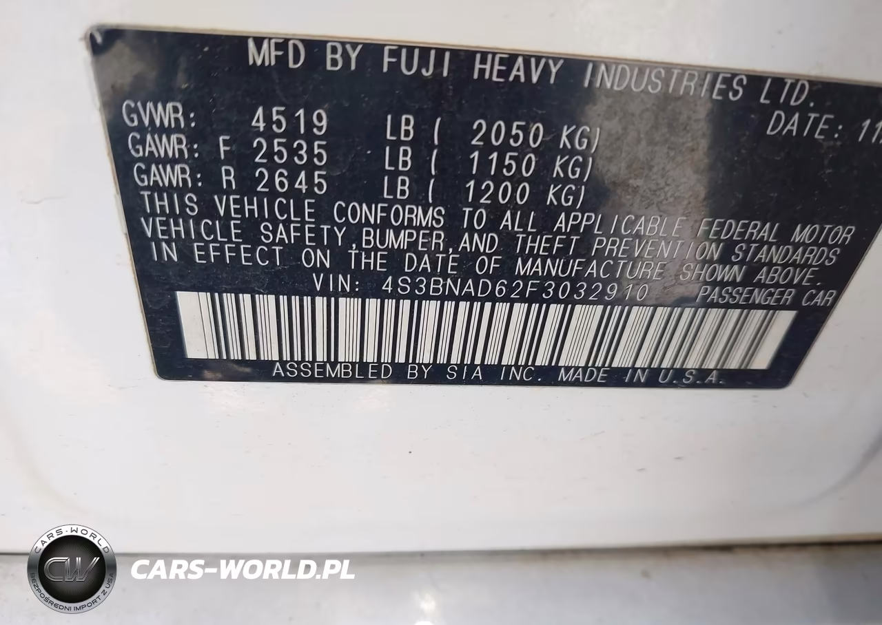 2015 Subaru Legacy 2.5I Premium VIN:4S3BNAD62F3032910 - 9