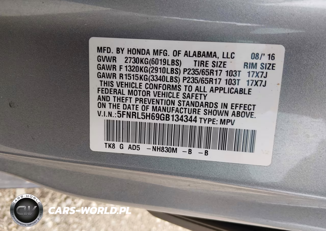 2016 Honda Odyssey Ex-L VIN:5FNRL5H69GB134344 - 9