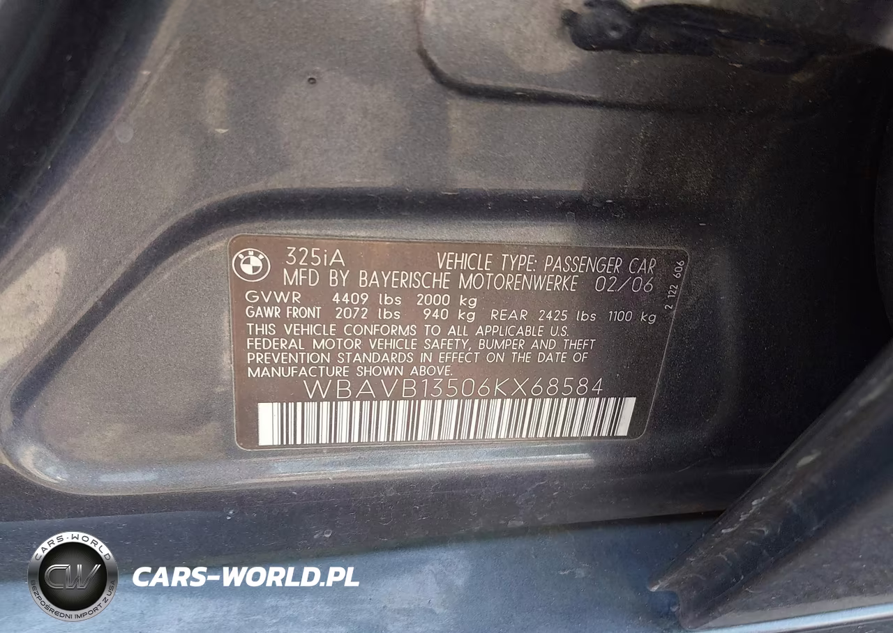 2006 BMW 325I VIN:WBAVB13506KX68584 - 9
