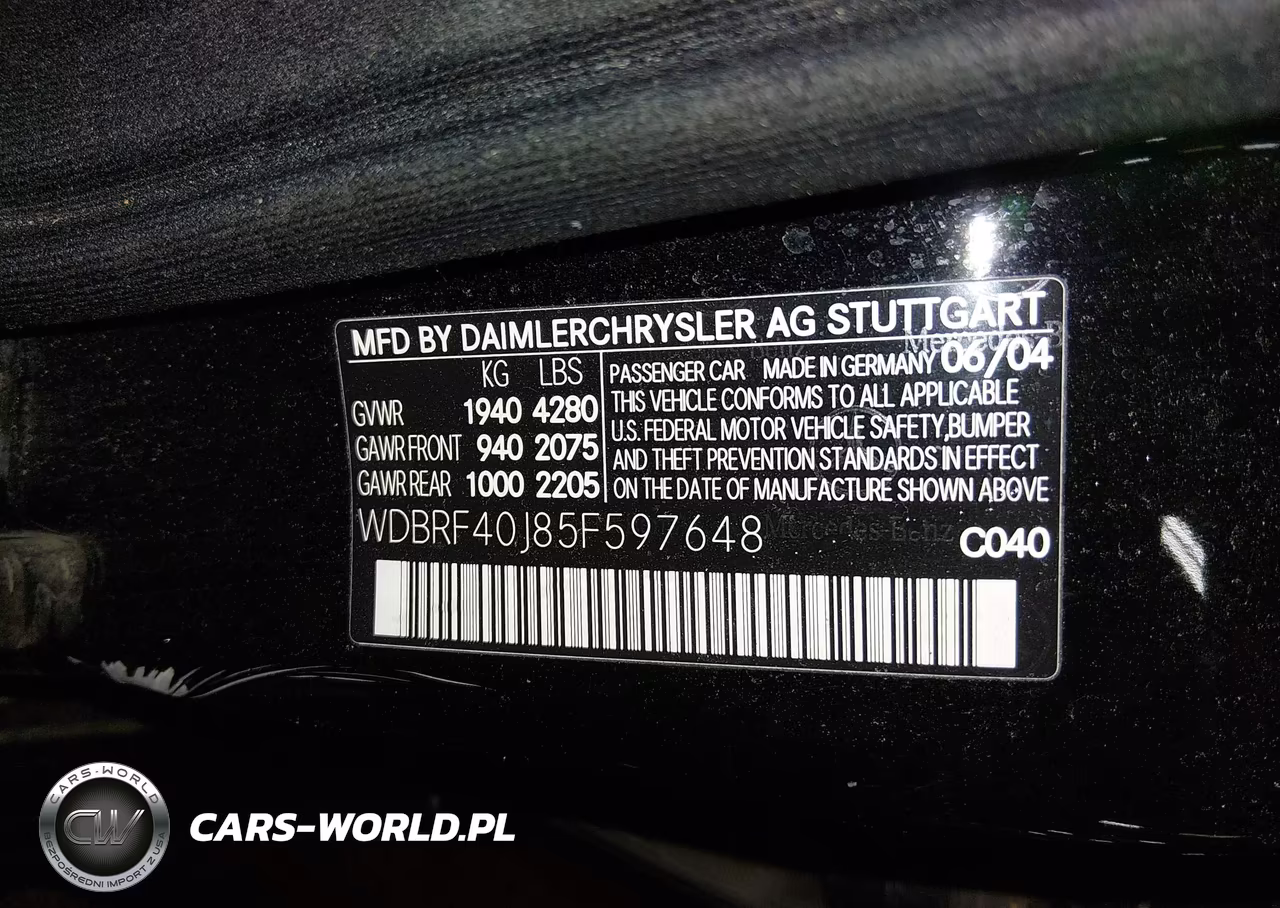 2005 Mercedes-Benz C 230 Kompressor Sport VIN:WDBRF40J85F597648 - 9