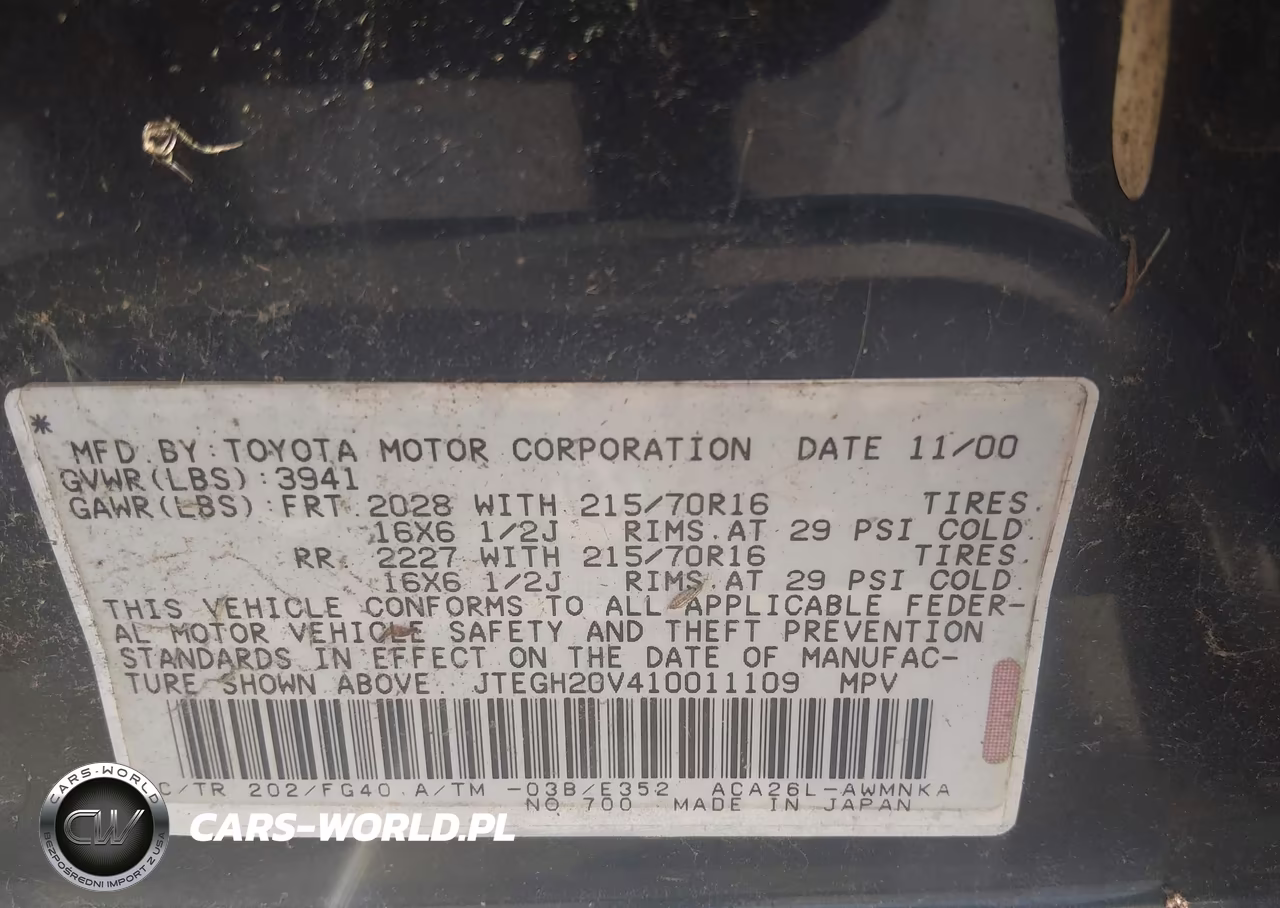 2001 Toyota Rav4 VIN:JTEGH20V410011109 - 9