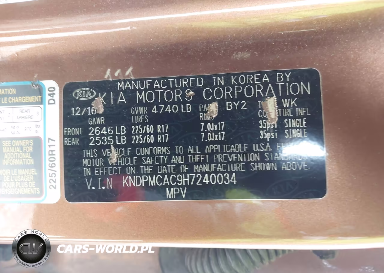 2017 Kia Sportage Lx VIN:KNDPMCAC9H7240034 - 9